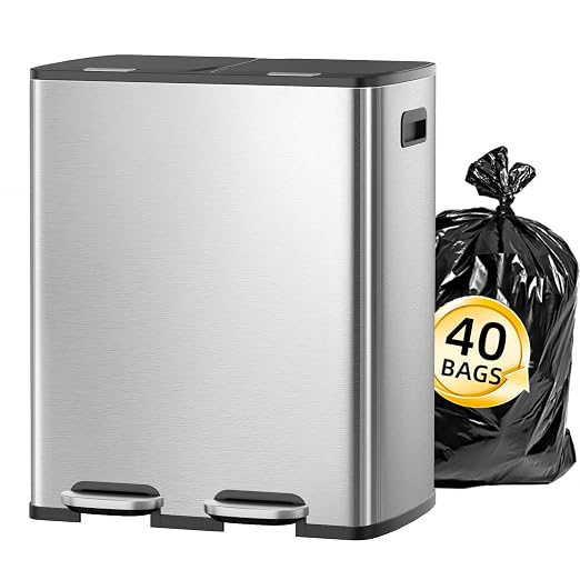 KUK 60 Liter / 16 Gallon Dual Trash Can by KUK