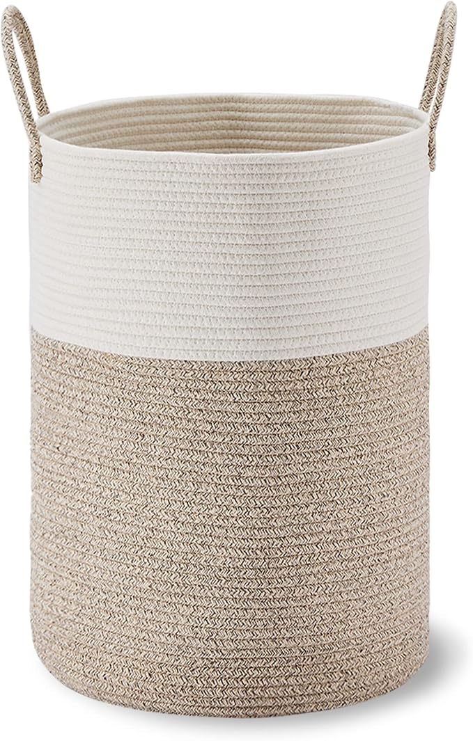 VIPOSCO Large Laundry Hamper, Tall Woven Rope Storage Basket - Image 9