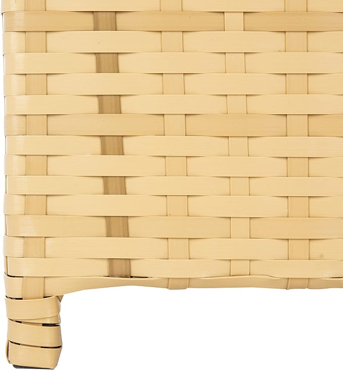 SAFAVIEH Outdoor Collection Mazeli Natural Woven Swing Top Dome Lid Trash Bin - Image 8