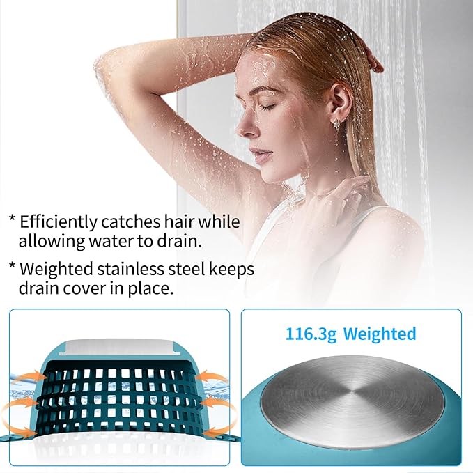 Shower Drain Hair Catcher, Bathtub Drain Cover Foldable Silicone Shower & Tub - Image 4