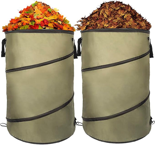 Collapsible Lawn and Leaf Bag Pop-Up Trash Can/Recycle Bin Leaf Waste Bag by CMOOD