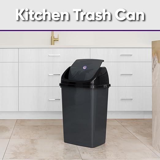 Superio 13 Gallon Plastic Swing Lid Trash Can, and Outdoor Use - Image 4
