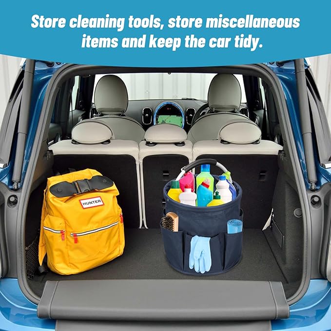 Qivine 17L Cleaning Caddy with Handle, Cleaning Supply Caddy Foldable Tool Bag - Image 5