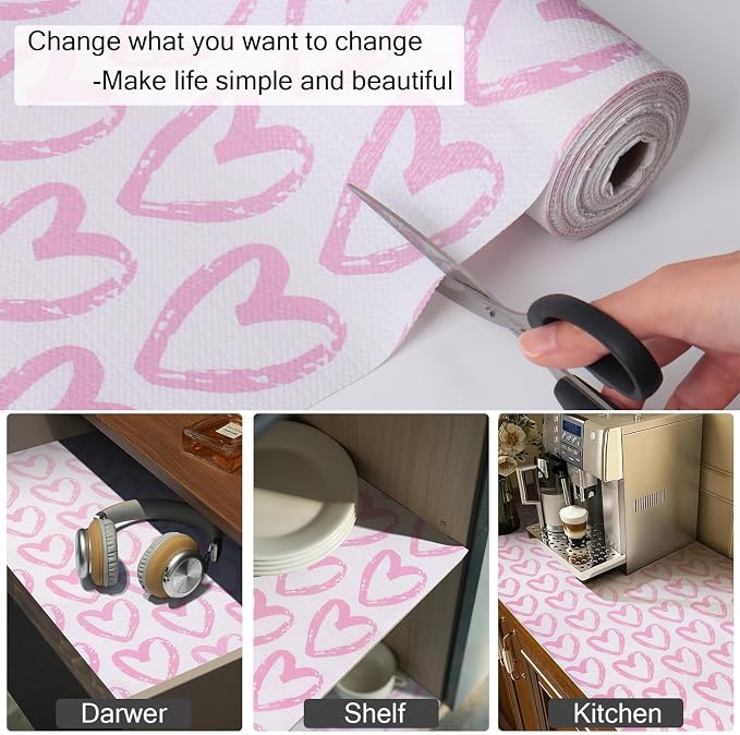 Heart Drawer Liner for Cabinets 16IN x 20FT, Shelf Liner Non-Adhesive and - Image 5