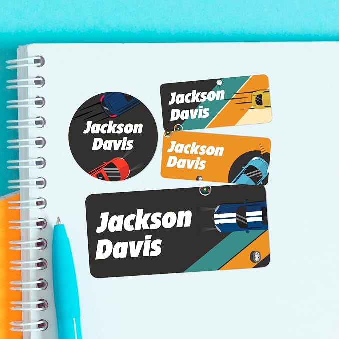 Personalized Name Tag Stickers for Kids | Car Waterproof Labels for School by Cryptonite