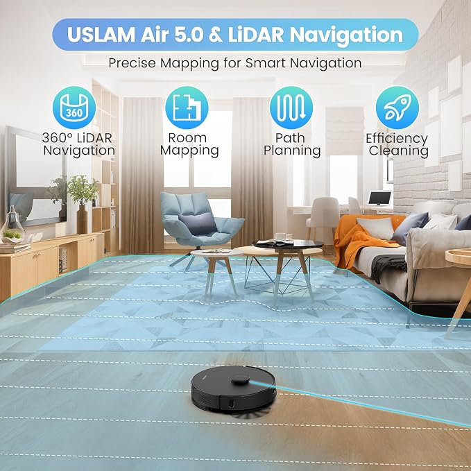 AIRROBO Robot Vacuum and Mop Combo, Self-Emptying, 60-Day Capacity, Home Mapping - Image 4