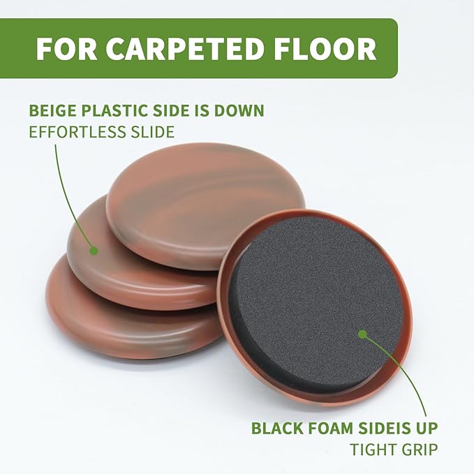 Furniture Sliders for Carpet 8 PCS - Image 2