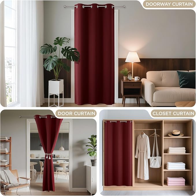 Joydeco Blackout Door Curtain for Doorway Privacy 78 Inches Long, Grommet - Image 4