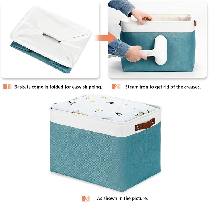 DULLEMELO Large Storage Basket, Collapsible Storage Bins Decorative Storage - Image 5