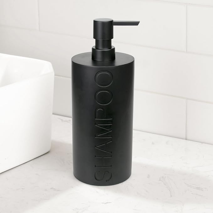 Matte Black Shampoo Dispenser Modern Refillable Pump Bottle - Image 7