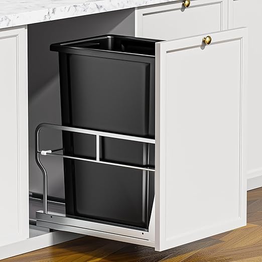 Insputer 8 Gal Pull Out Trash Can Under Cabinet, Heavy Duty Under Sink Garbage by Insputer