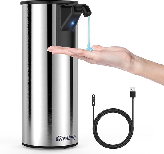 Automatic Soap Dispenser, Stainless Steel Material, Rechargeable Touchless Hand by Greatmay