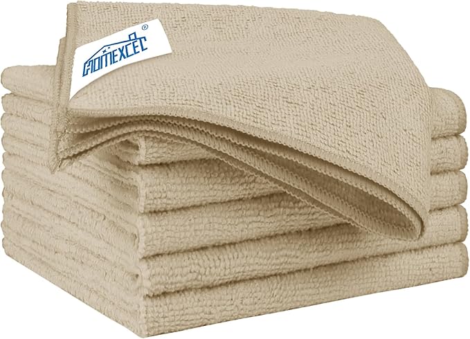 HOMEXCEL Microfiber Cleaning Cloth 6 Pack 12.5 x 12.5 inch Microfiber Towels by HOMEXCEL