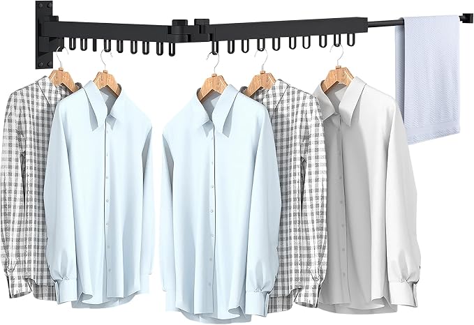 Bakala Clothes Drying Rack Foldable, Laundry Drying Rack Clothing Wall Mounted by BAKALA
