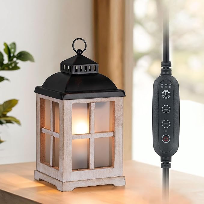 Wax Melt Warmer with Timer: Farmhouse Lantern Candle Warmer Electric Tart by Staymoment