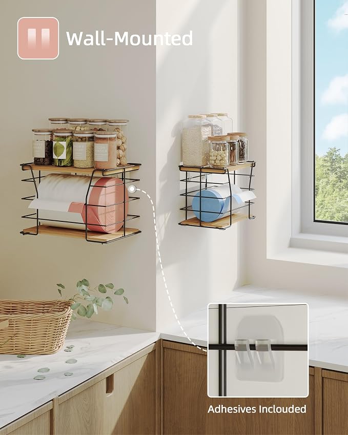 2 Pack Trash Bag Holder/Dispenser, Stackable Storage Laundry Kitchen Organizers - Image 5