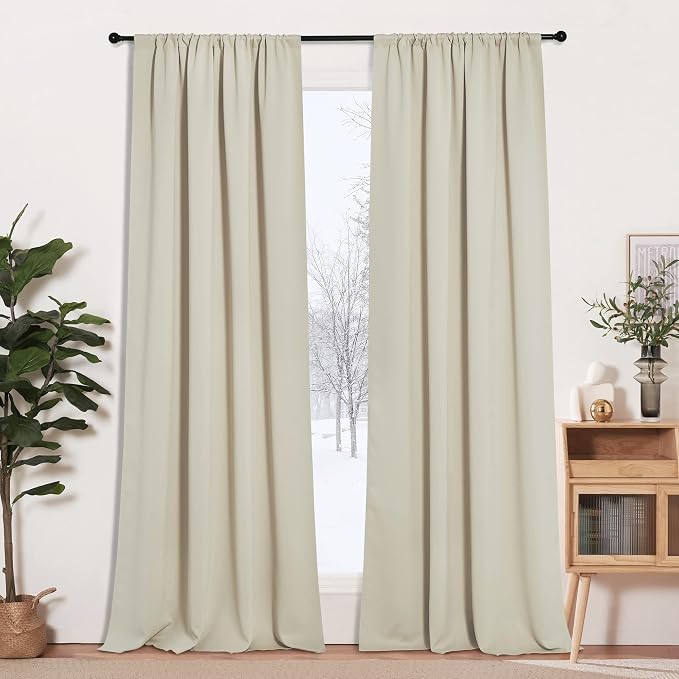 RYB HOME Blackout Curtains for Living Room, Large Window Shades for Bay Window by RYBHOME