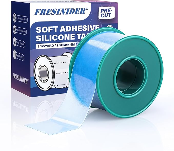FRESINIDER Silicone Medical Tape – 1" x 5 Yard Blue 1 Roll, Waterproof & by FRESINIDER