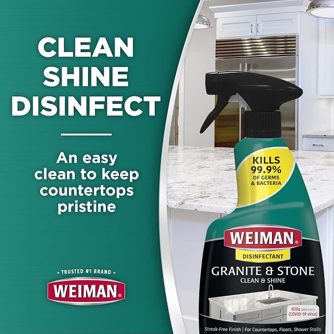 Weiman Disinfecting Granite Cleaner & Polish Value Pack - 24 oz Spray Bottle - Image 3