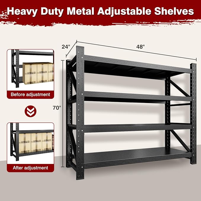 3000LBS Metal Steel Storage Shelves - Image 2