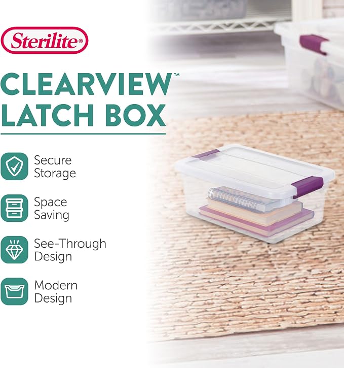 Sterilite 36-Pack ClearView Latch Box, Stackable Storage Organizer Bins - Image 2