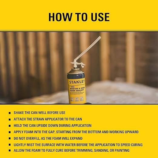 Stanley F993 Expanding Foam Sealant Spray – Gaps & Cracks Filler, PestBlocker - Image 9