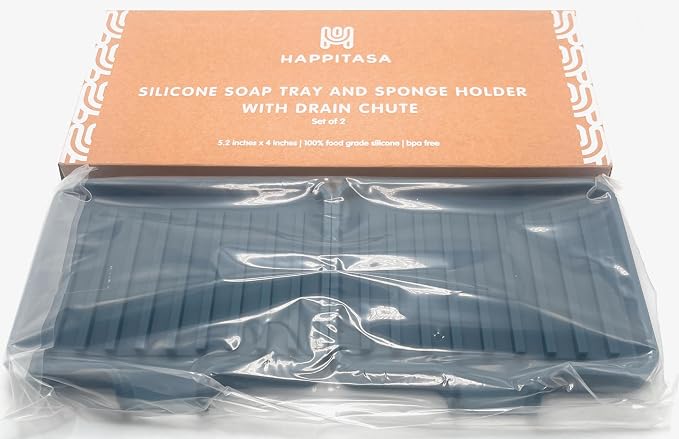 Happitasa Silicone Soap Dish Tray and Sponge Holder - Image 3