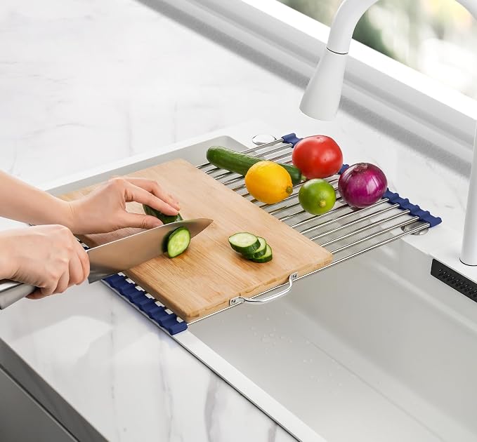 Tomorotec 17.7" x 12.5" Roll Up Dish Drying Rack Over Sink Drying Rack Sink - Image 7