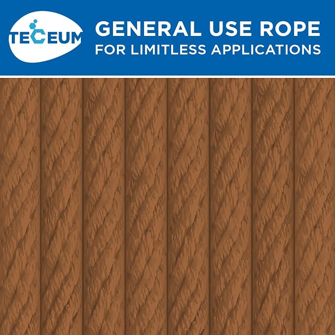 TECEUM Cotton Rope 3/16” – 50 FT – Strong All-Purpose Braided Rope – Natural - Image 9