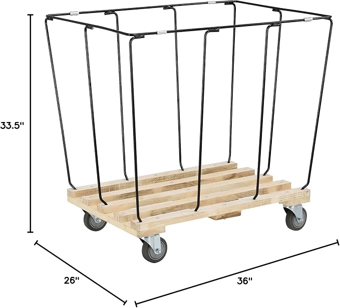 Global Industrial 12 Bushel, Canvas Basket Bulk Truck, Unassembled, Rolling - Image 10