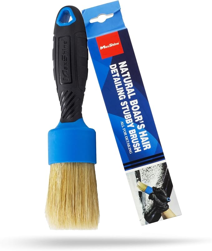 Maxshine Universal Blue 100% Boar's Hair or Mixed Bristle Stubby Detailing by Maxshine