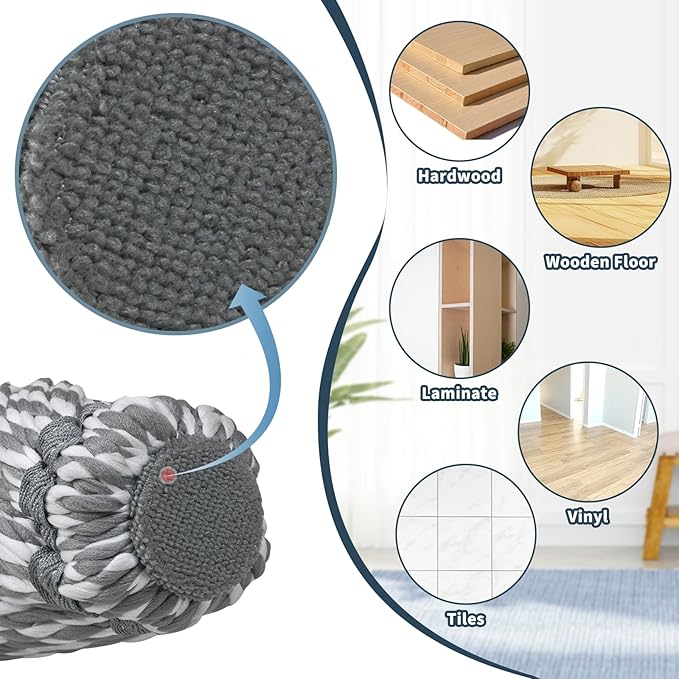 Self-Wringing Twist Mop for Floor Cleaning, Long Handled Microfiber Floor Mop - Image 6