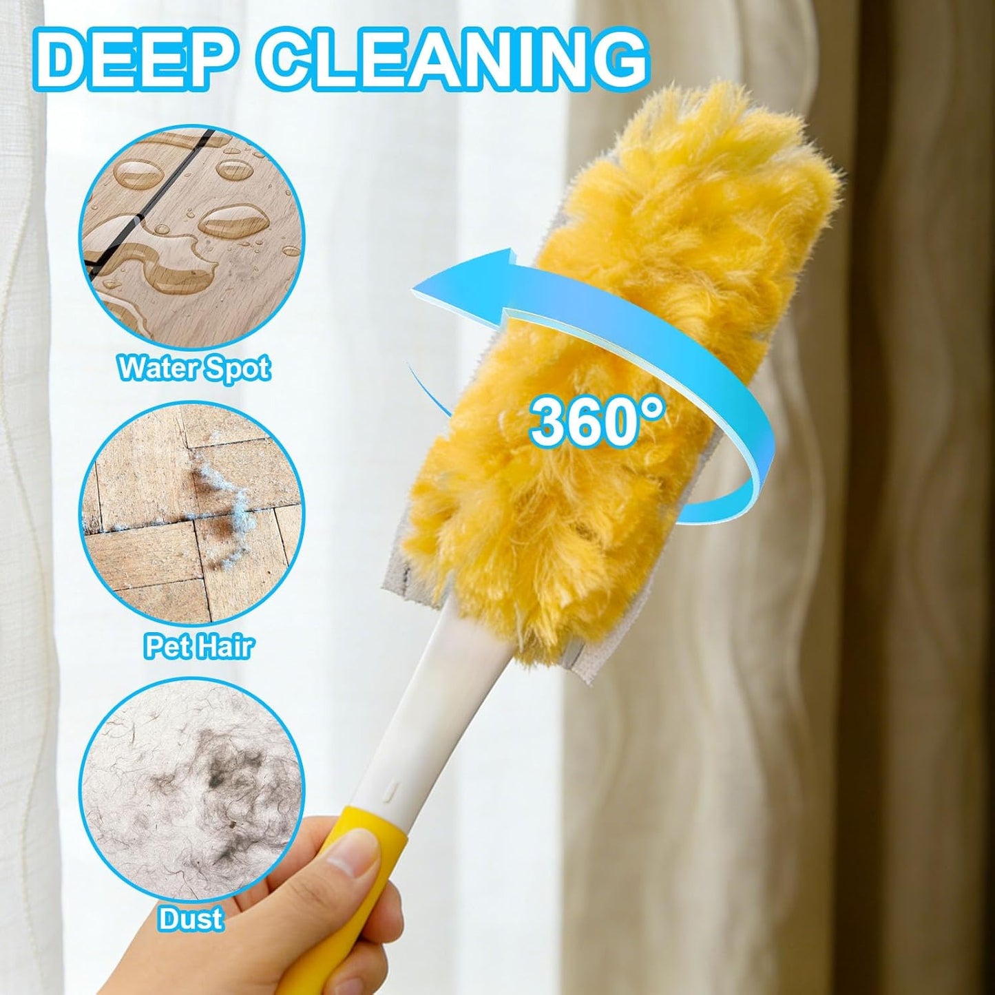 20 Pack Heavy Duty Duster Refills for Swiffer, Multi-Surface 360° Disposable Dusters Kit for Cleaning Dusting Electronics Furniture Blind Ceiling Fan (Handle is Not Included)