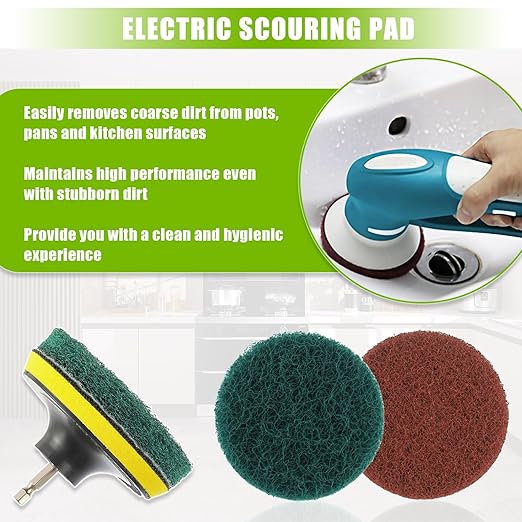 4 Inch Scrub Drill Brush Power Scouring Pads Household Cleaning Set - Image 4