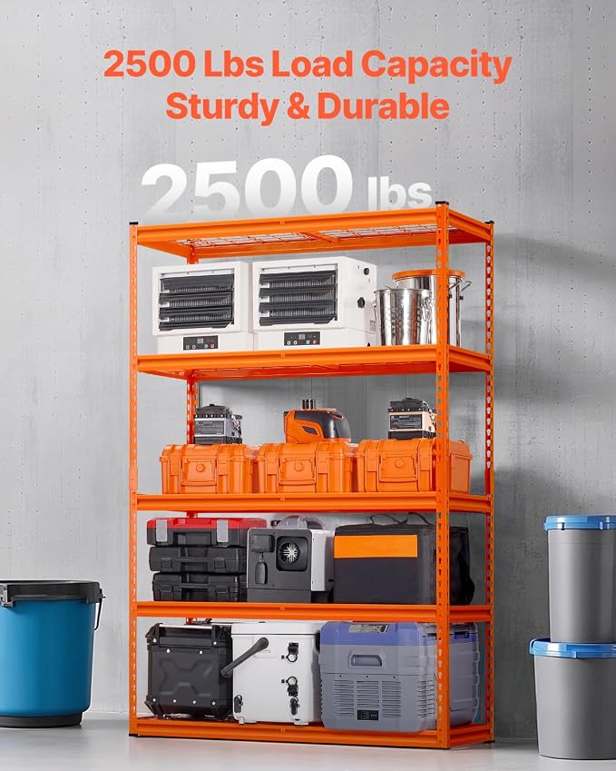 VEVOR Storage Shelves, 2500 lbs, 5 Tier Heavy Duty Garage Shelving, - Image 4