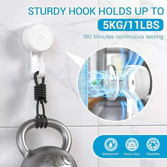LUXEAR Suction Cup Hooks Reusable Suction Hooks - Image 3