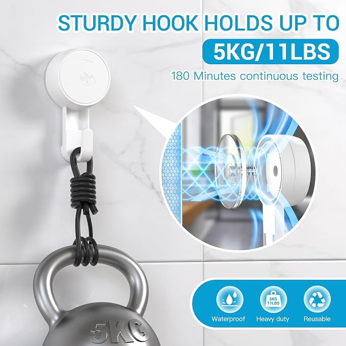 LUXEAR Suction Hooks Powerful Vacuum Suction Shower Hook- Heavy Duty Hangers - Image 3