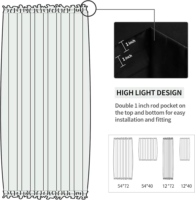 DWCN French Door Curtains – Rod Pocket Thermal Blackout Curtain - Image 3