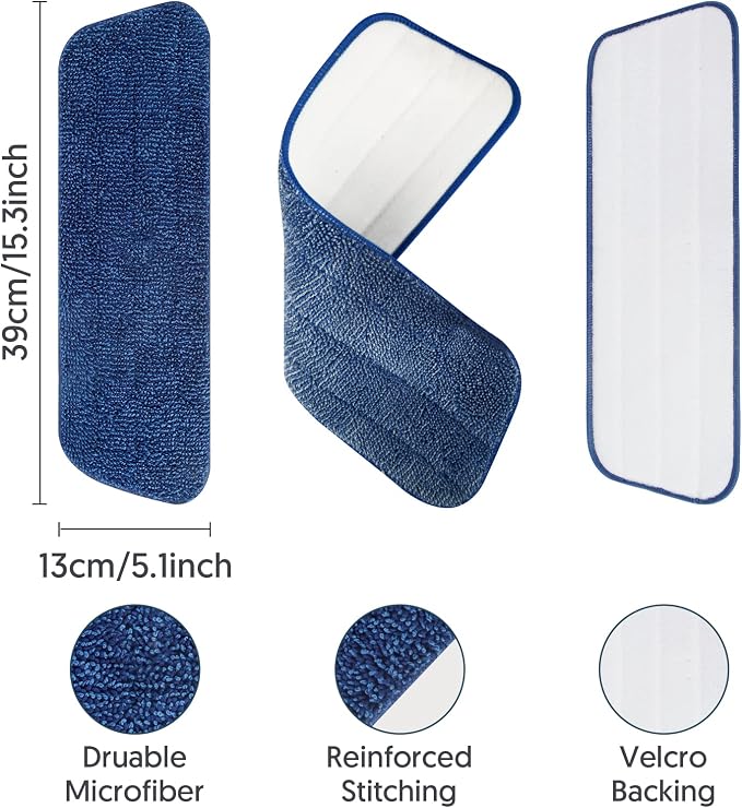 7 Count Reusable Microfiber Mop Pads - Image 4