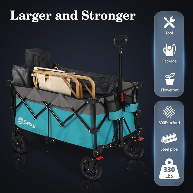 Sekey 220L Collapsible Foldable Wagon - Image 2