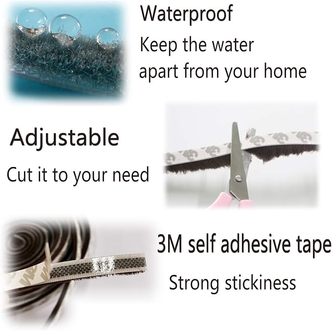 Weather Stripping Brush for Sliding Windows/Doors Frame Side, Pile Self - Image 4