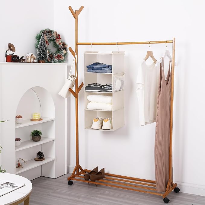 MAX Houser 4 Tier Shelf Hanging Closet Organizer, Space Saver, Closet Hanging - Image 2