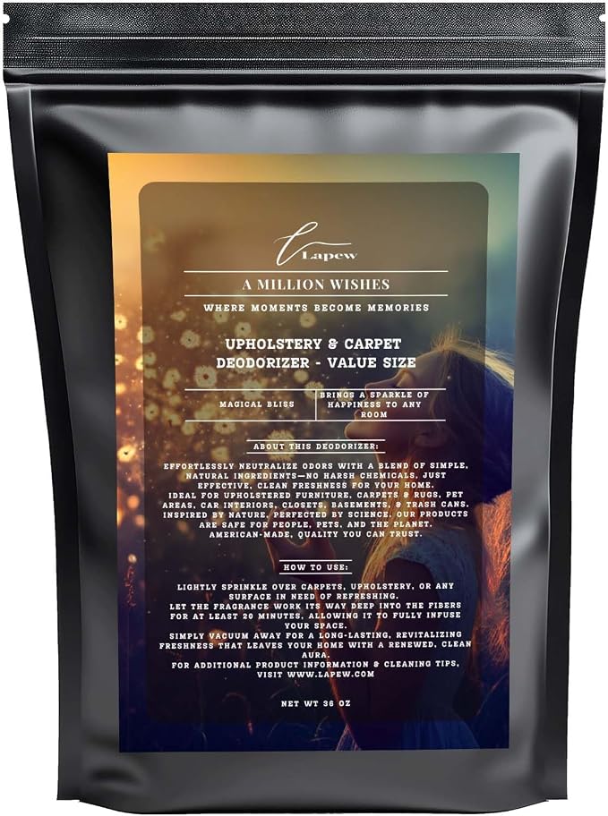 A Million Wishes Carpet Freshener Powder Refill 36 oz | Powerful Odor Eliminator by Lapew
