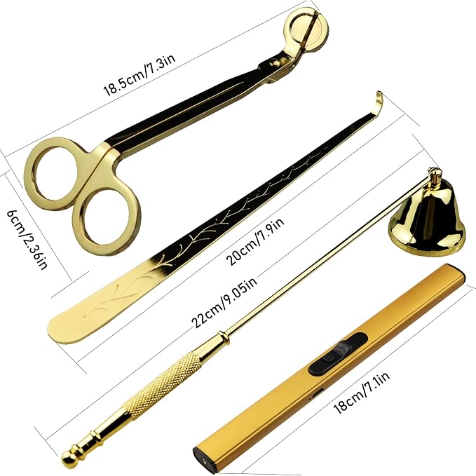 4 in 1 Candle Accessory Set, USB Rechargeable Lighter, Candle Wick Trimmer - Image 7