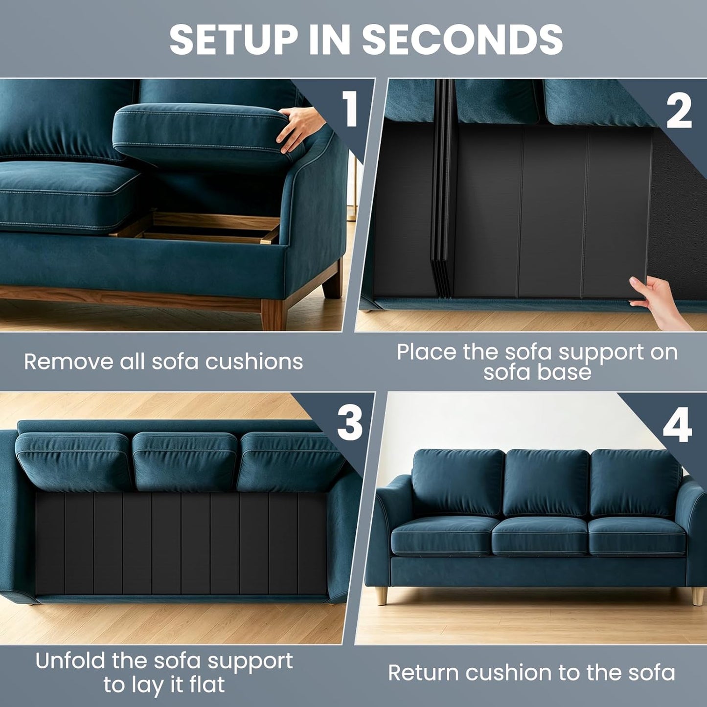 24"x72" Cushion Support Board, Reinforced Sofa Couch Cushion Support for Sagging Seat, Heavy Duty Under Cushion Support Pad, Firm Loveseat Sofa Sagging Repair Support Insert