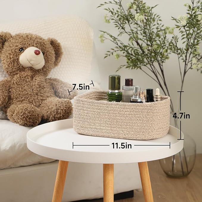 Small Storage Baskets for Organizing | Closet Organizer Bins | Shelf Toy Basket - Image 3