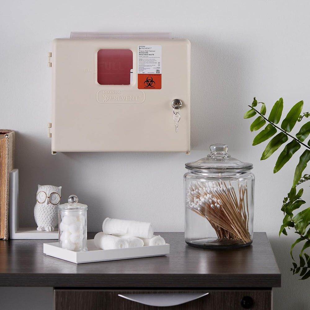 McKesson Prevent Sharps Wall Mounted Cabinet, 12.25 x 4.75 x 10 in, 1 ct