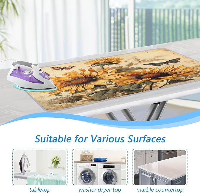 Retro Sunflowers and Butterflies Ironing Mat Thickened Ironing Blanket Travel - Image 5