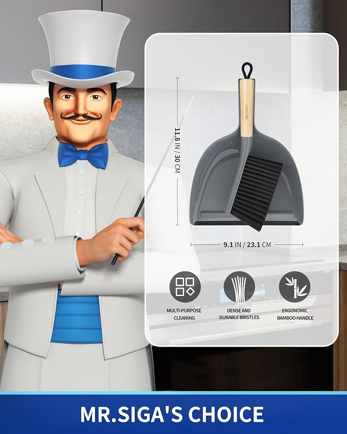 MR.SIGA Dustpan and Brush Set, Portable Cleaning Brush and Dustpan Combo - Image 2