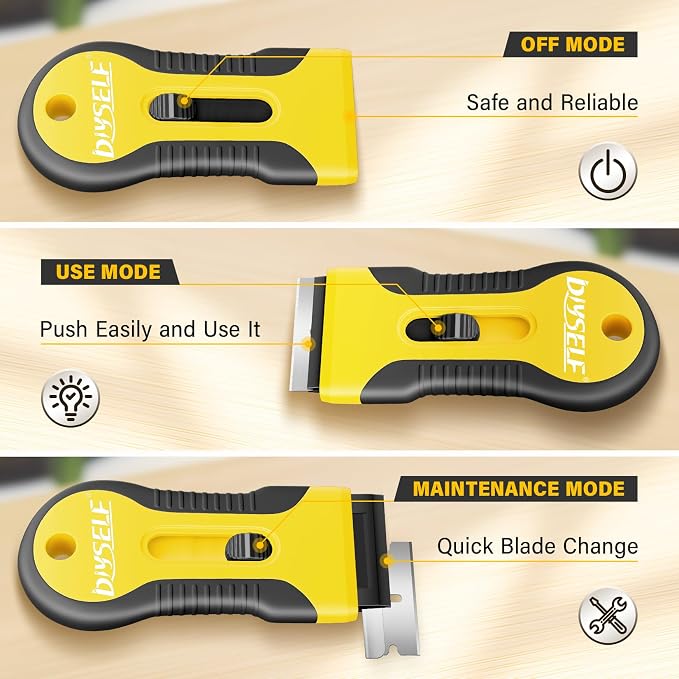 DIYSELF 2 Pack Razor Blade Scraper, Includes 10 PCS Additional Razor Blades - Image 4